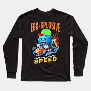 Easter Egg-Splosive Speed Funny Cute Easter Egg Race Car Racing Long Sleeve T-Shirt